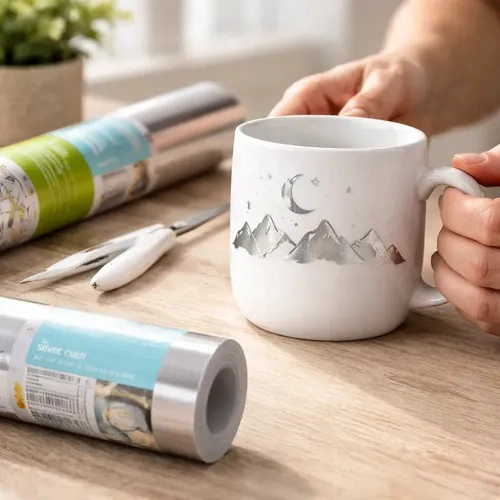 LAMINA ADHESIVA MATE 30 X 122 CM PLATEADO CRICUT - 2