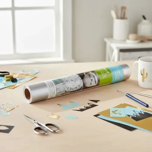 LAMINA ADHESIVA MATE 30 X 122 CM PLATEADO CRICUT - 3