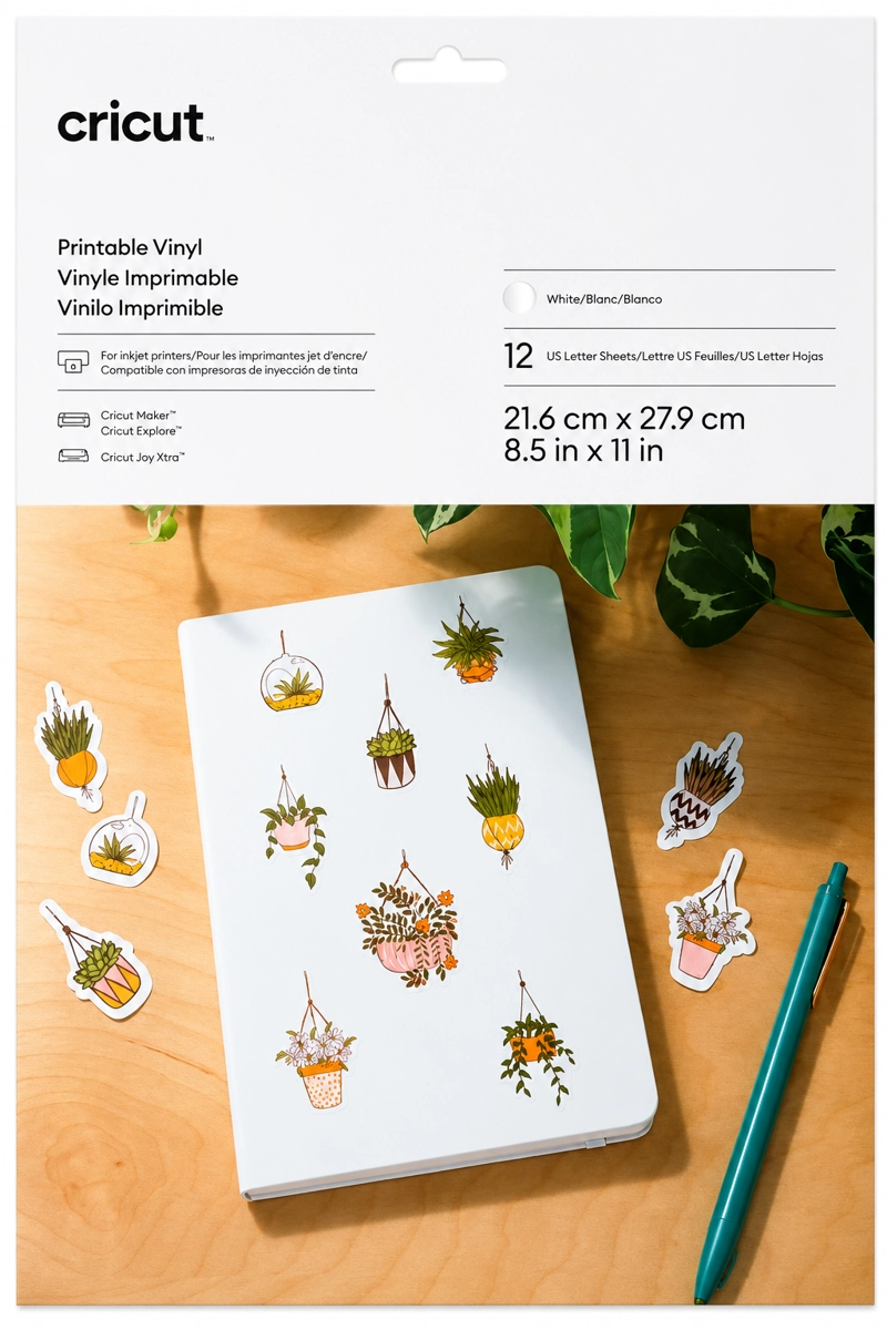 VINIL IMPRIMIBLE BLANCO TAMAÑO CARTA 12PZ CRICUT - 2