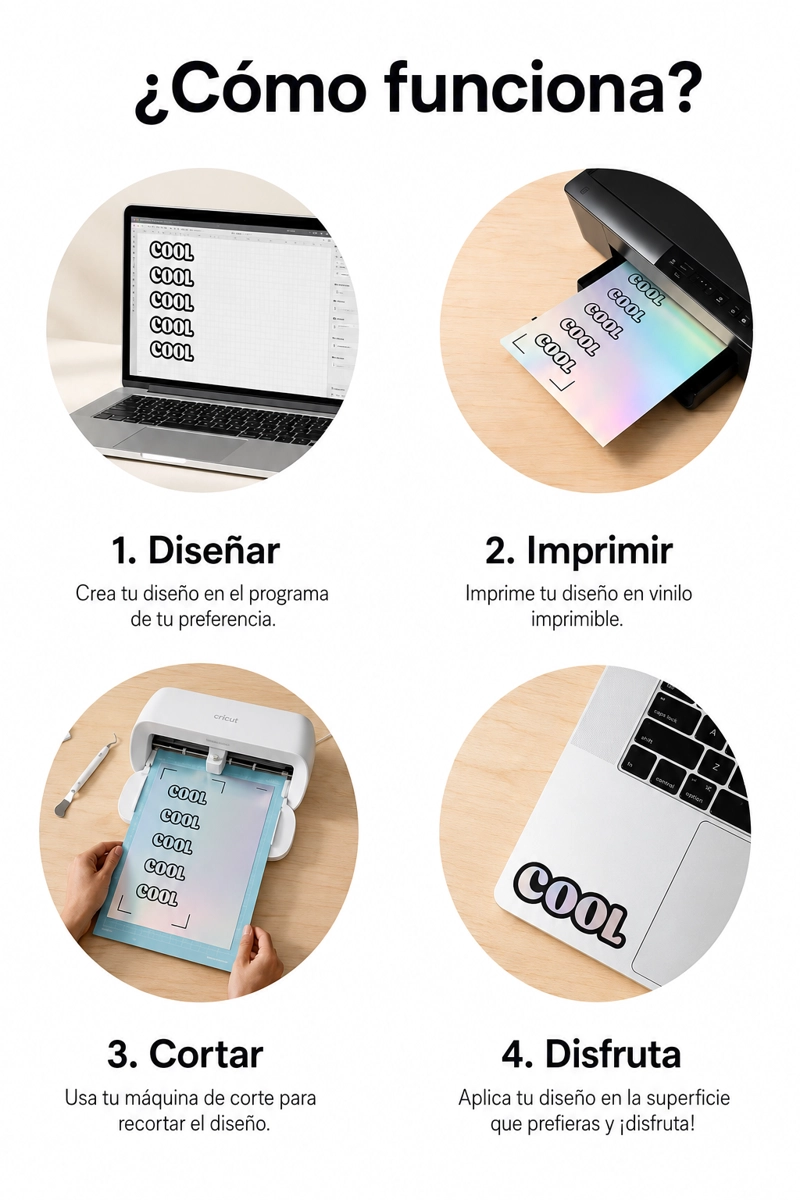 VINIL IMPRIMIBLE BLANCO TAMAÑO CARTA 12PZ CRICUT - 4