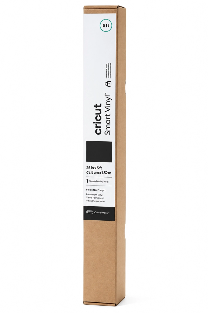 ROLLO 25 X 5' VINIL SMART PERMANENTE SOLIDOS NEGRO CRICUT - 1