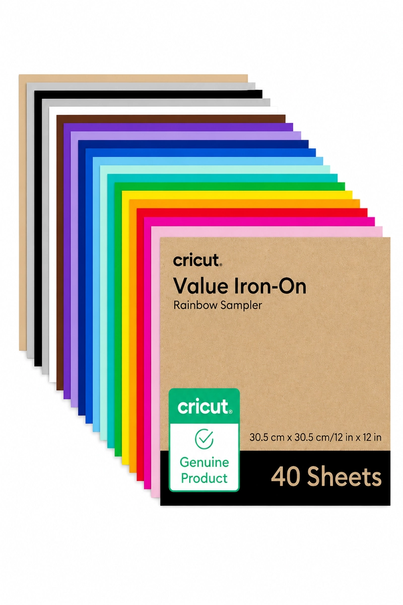VINILO ADHESIVO IRON ON MULTICOLOR 12 X 12 - 40 HOJAS CRICUT - 1