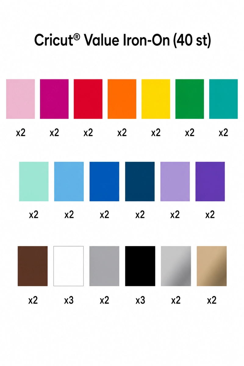 VINILO ADHESIVO IRON ON MULTICOLOR 12 X 12 - 40 HOJAS CRICUT - 3
