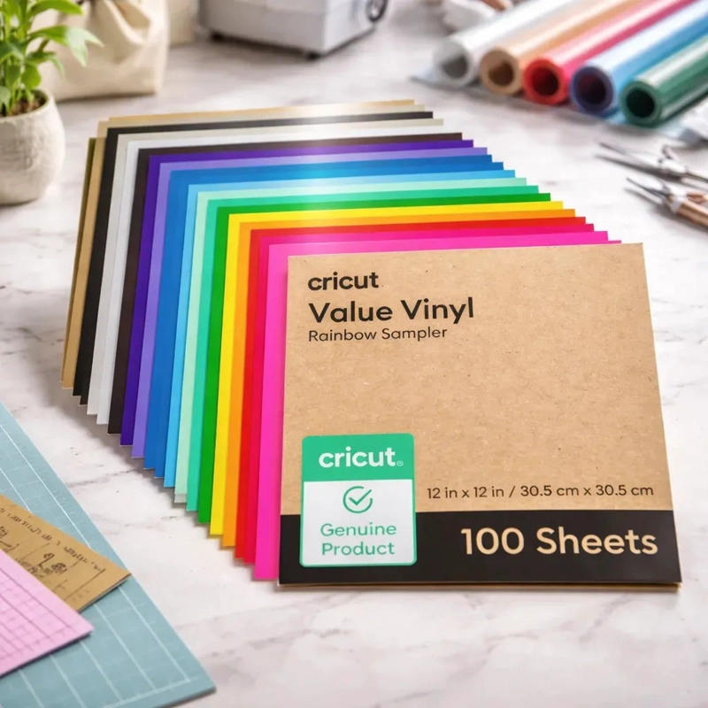VINILO PROMOCIONAL 12 X 12 - 100 HOJAS MULTICOLOR CRICUT - 1