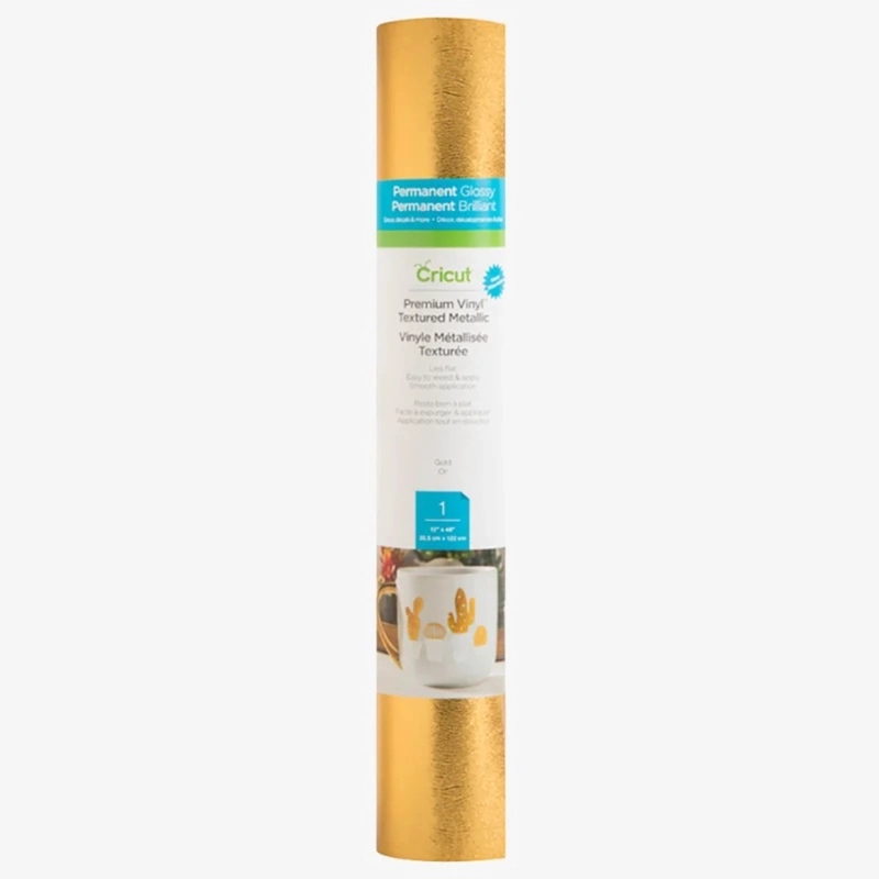 ROLLO DE VINILO TEXTURIZADO 30,5 X 122 CM DORADO CRICUT - 1