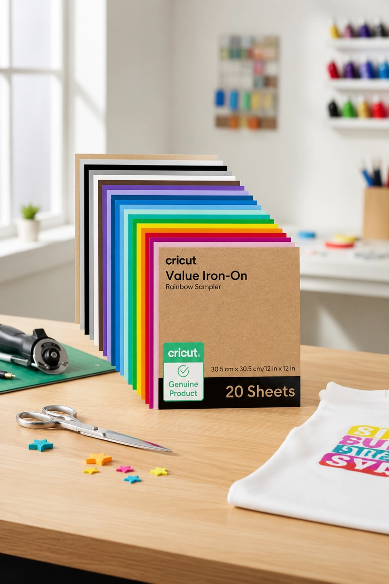 VINILO ADHESIVO IRON ON MULTICOLOR 12 X 12 - 20 HOJAS CRICUT - 1