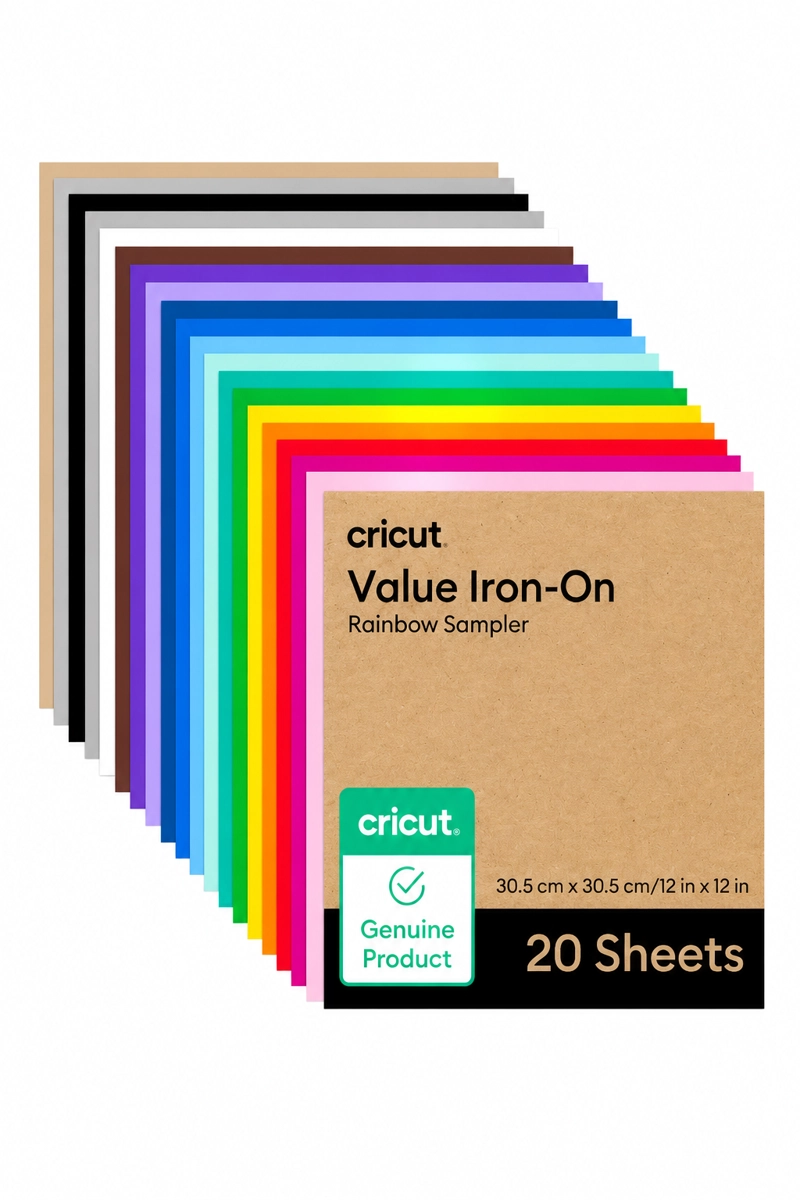 VINILO ADHESIVO IRON ON MULTICOLOR 12 X 12 - 20 HOJAS CRICUT - 6