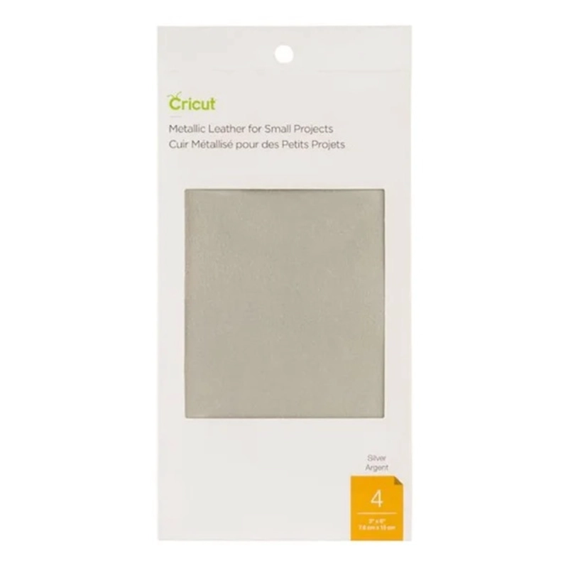 CUERO METALIZADO PARA PROYECTOS PEQUEÑOS PLATEADO CRICUT - 1