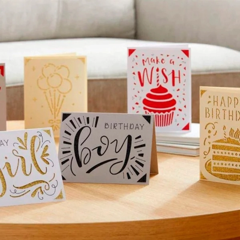 SET 12 TARJETAS A2 12 SOBRES 12 INS DORADO CRICUT - 3