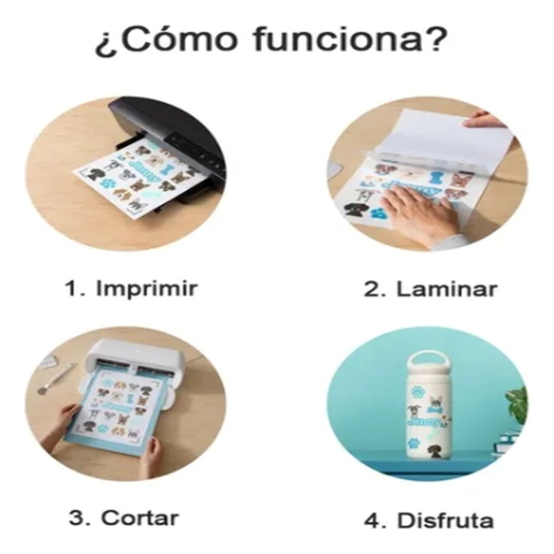 PAPEL ETIQUETA IMPRIMIBLE WATERPROOF HOLOGRAFICO 5PZ CRICUT - 5