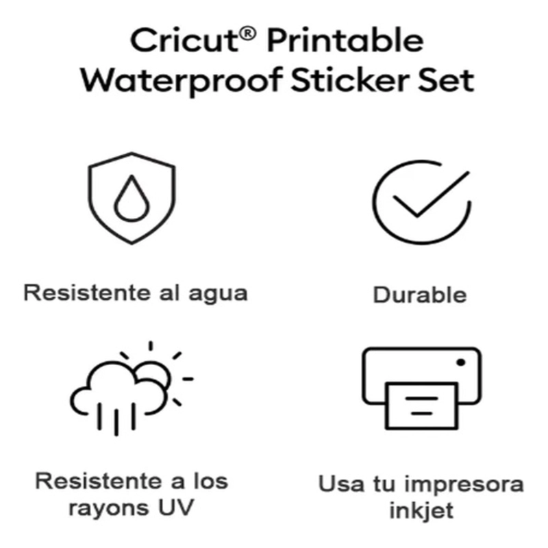 PAPEL ETIQUETA IMPRIMIBLE WATERPROOF HOLOGRAFICO 5PZ CRICUT - 6