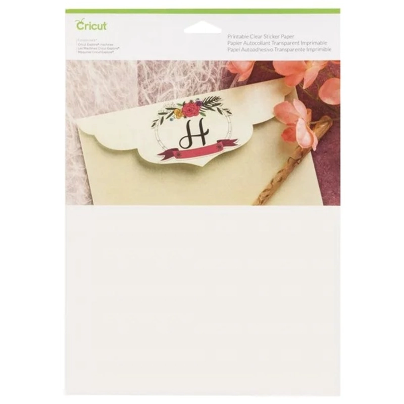 PAPEL ADHESIVO TRANSPARENTE IMPRIMIBLE BLANCO CRICUT - 1