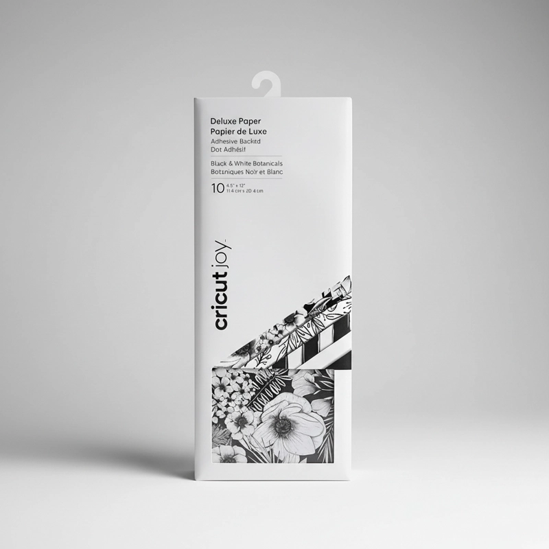PAPEL DELUXE NEGRO Y BLANCO BOTANICALS CRICUT - 1