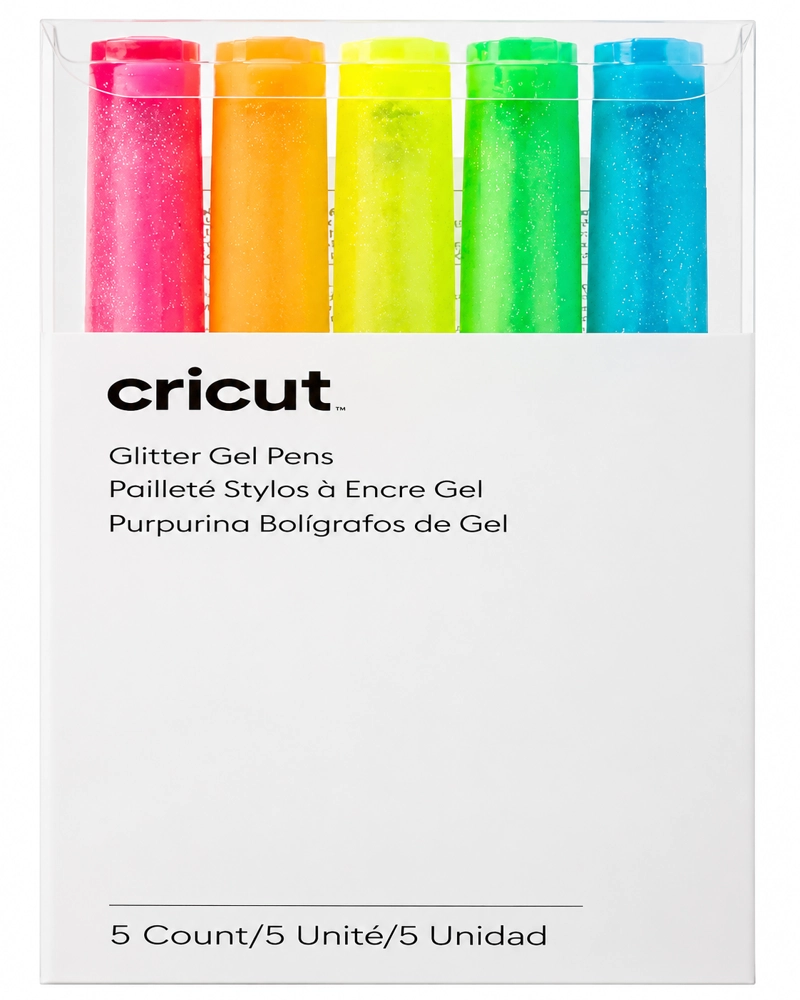 LAPICES DE GEL CON PURPURINA 5 UNID CRICUT - 1