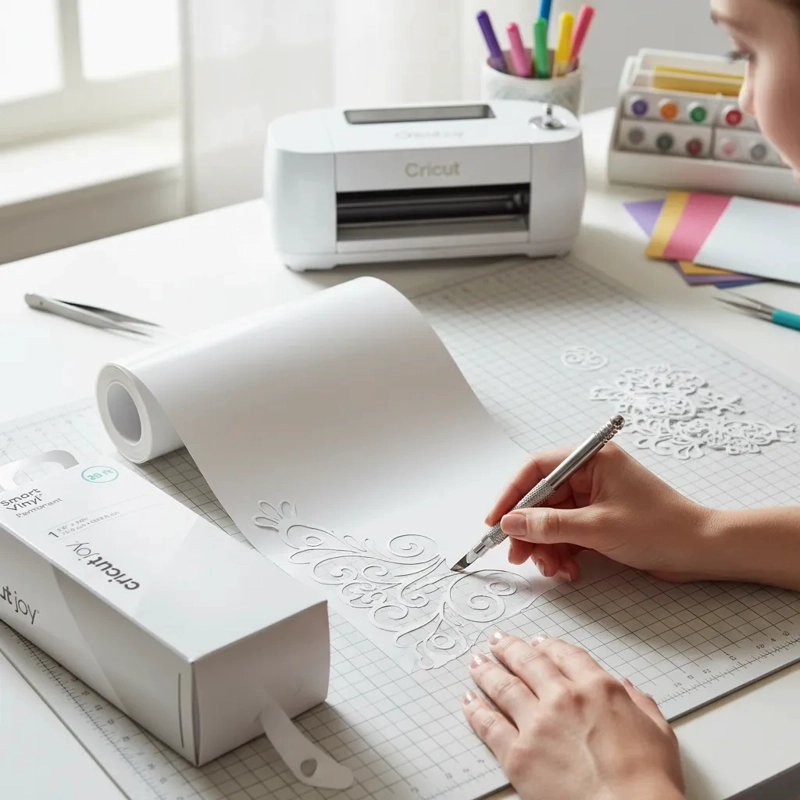 VINILO PERMANENTE BLANCO BRILLANTE JOY 13.9X609CM CRICUT - 4