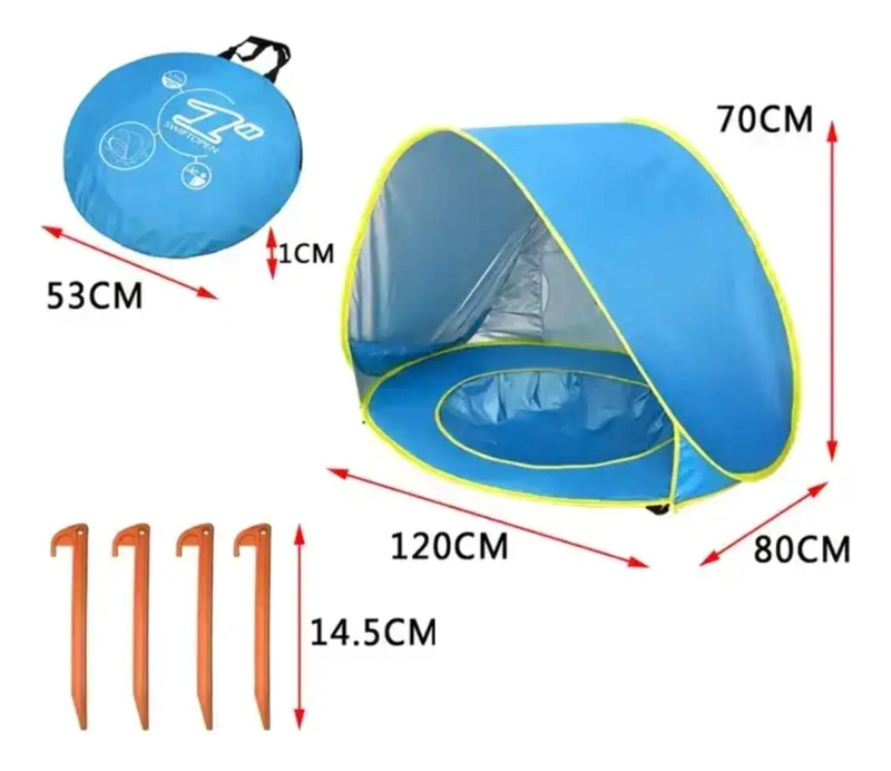 CARPA DE PLAYA Y PISCINA PARA BEBE S CON PROTECCION SOLAR - 2