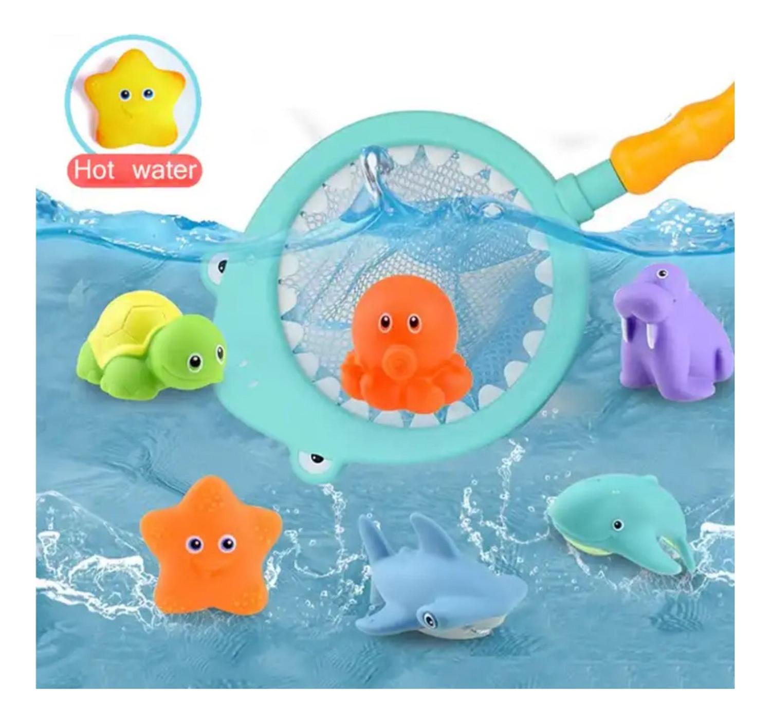 JUGUETE BAÑO SEBEN KIDS BEBÉS Y NIÑOS RED TIBURÓN Y ANIMALES MAR - 4