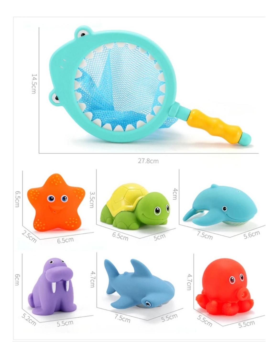 JUGUETE BAÑO SEBEN KIDS BEBÉS Y NIÑOS RED TIBURÓN Y ANIMALES MAR - 5