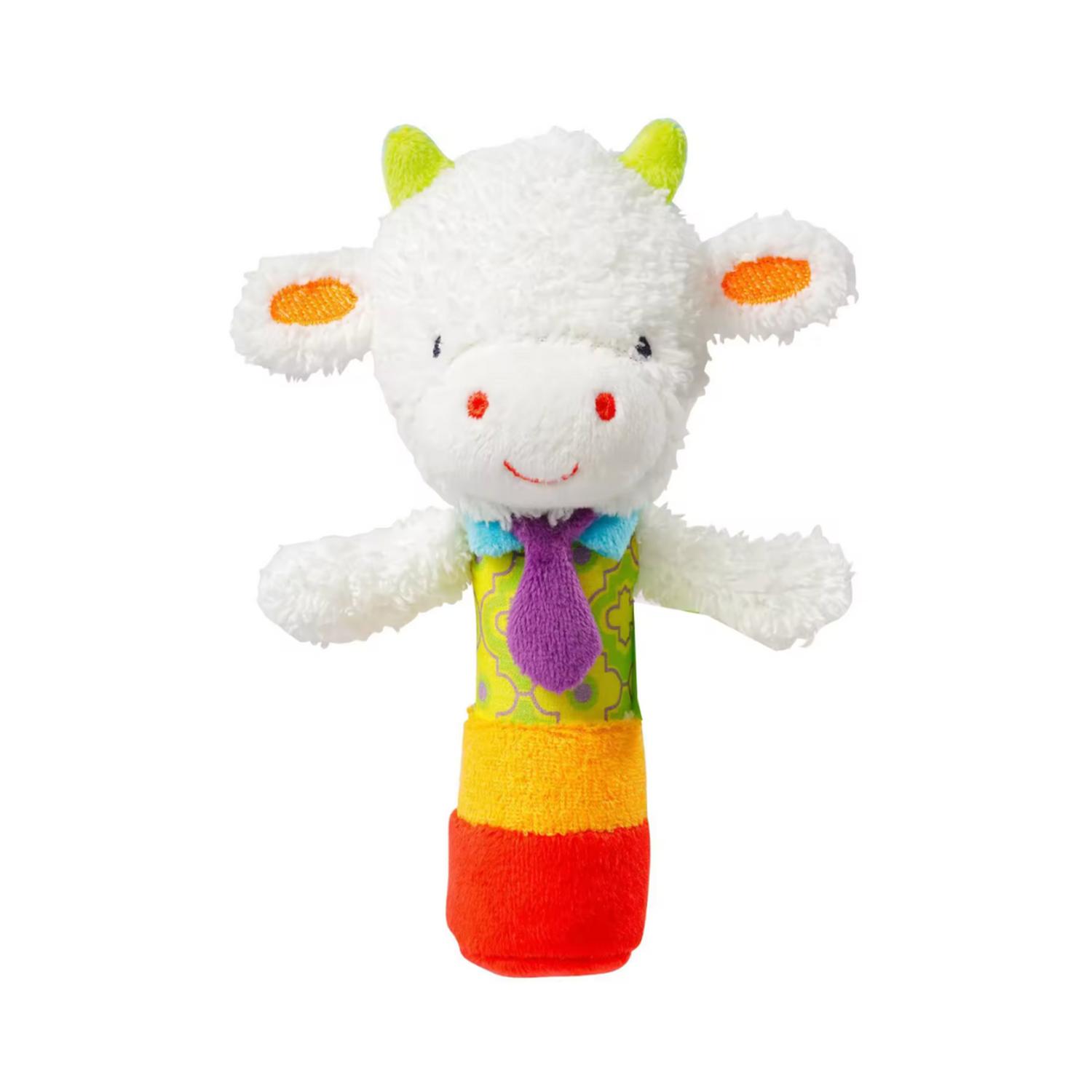 PELUCHE DE FELPA SONAJERO APRETABLE DE ANIMALITOS OVEJA BLANCA - 1