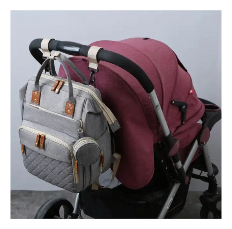 MOCHILA MATERNAL - PAÑALERA DE GRAN CAPACIDAD CON CABLE USB LISO - 2