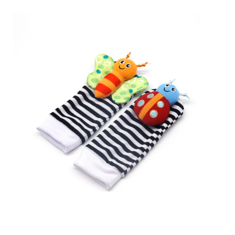 KIT CALCETINES Y PULSERAS ESTIMULACION CON SONAJERO BEBES - 4 PC - 3