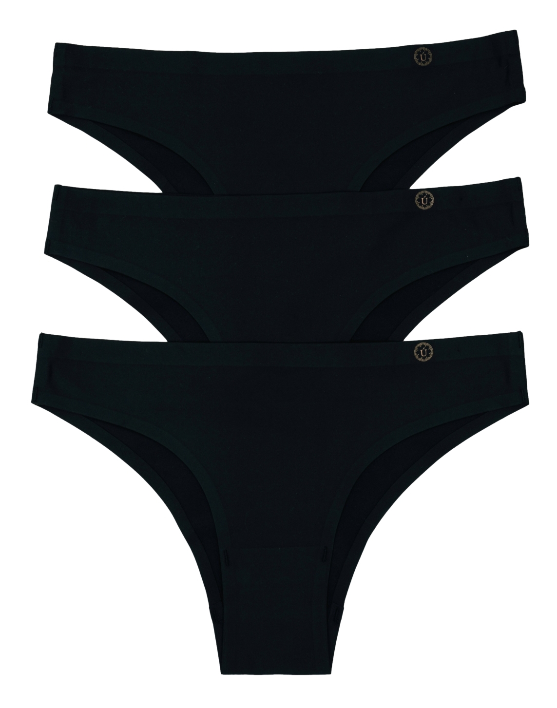 PACK X3 CALZÓN MUJER UNICA LINGERIE BIKINI MICROFIBRA SIN DEMARCACIÓN NEGRO - 1