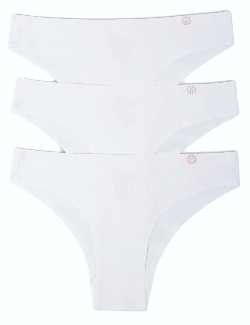 PACK X3 CALZÓN MUJER UNICA LINGERIE BIKINI MICROFIBRA SIN DEMARCACIÓN BLANCO - 1