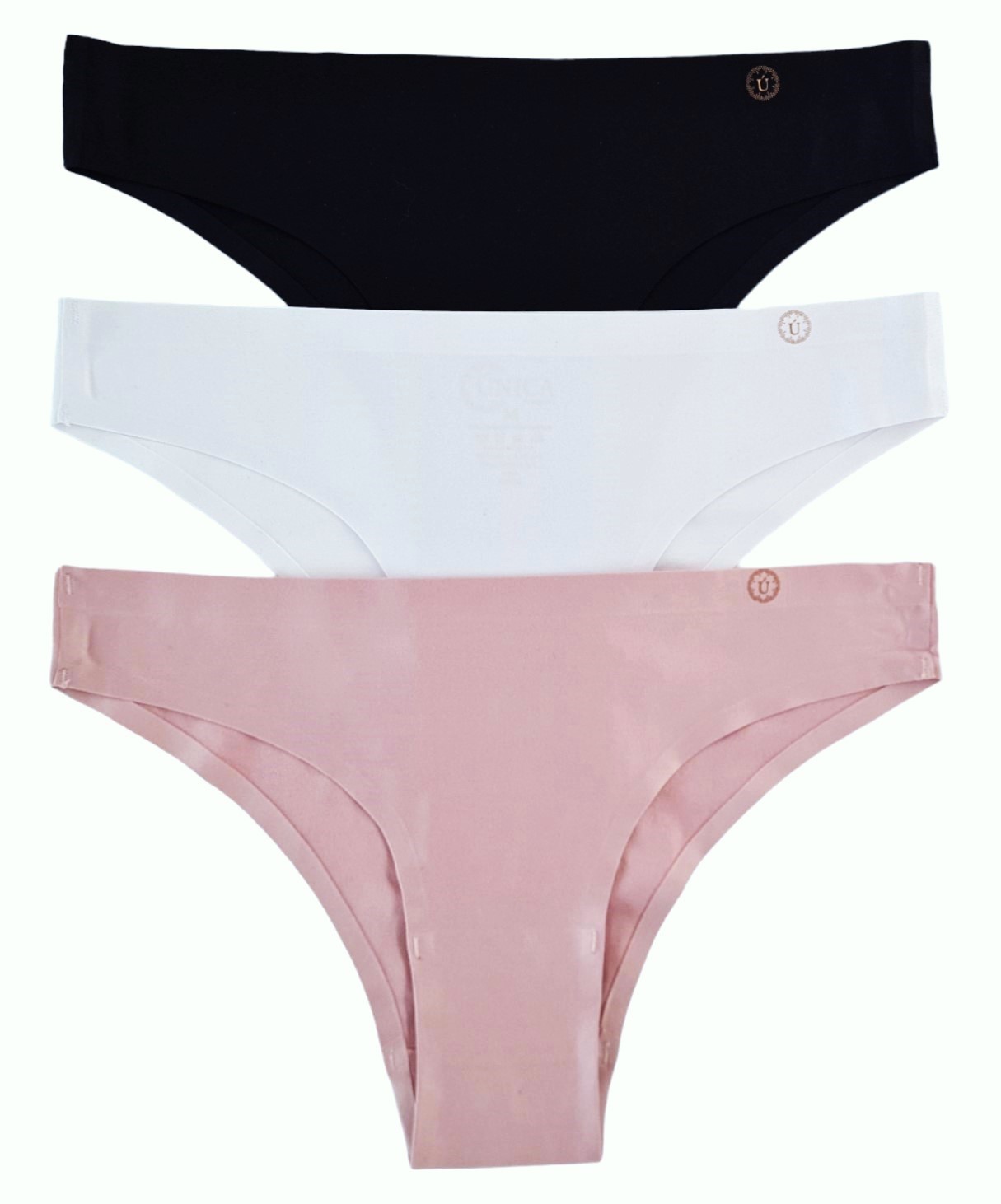 PACK X3 CALZÓN MUJER UNICA LINGERIE BIKINI MICROFIBRA SIN DEMARCACIÓN ROSA - 1