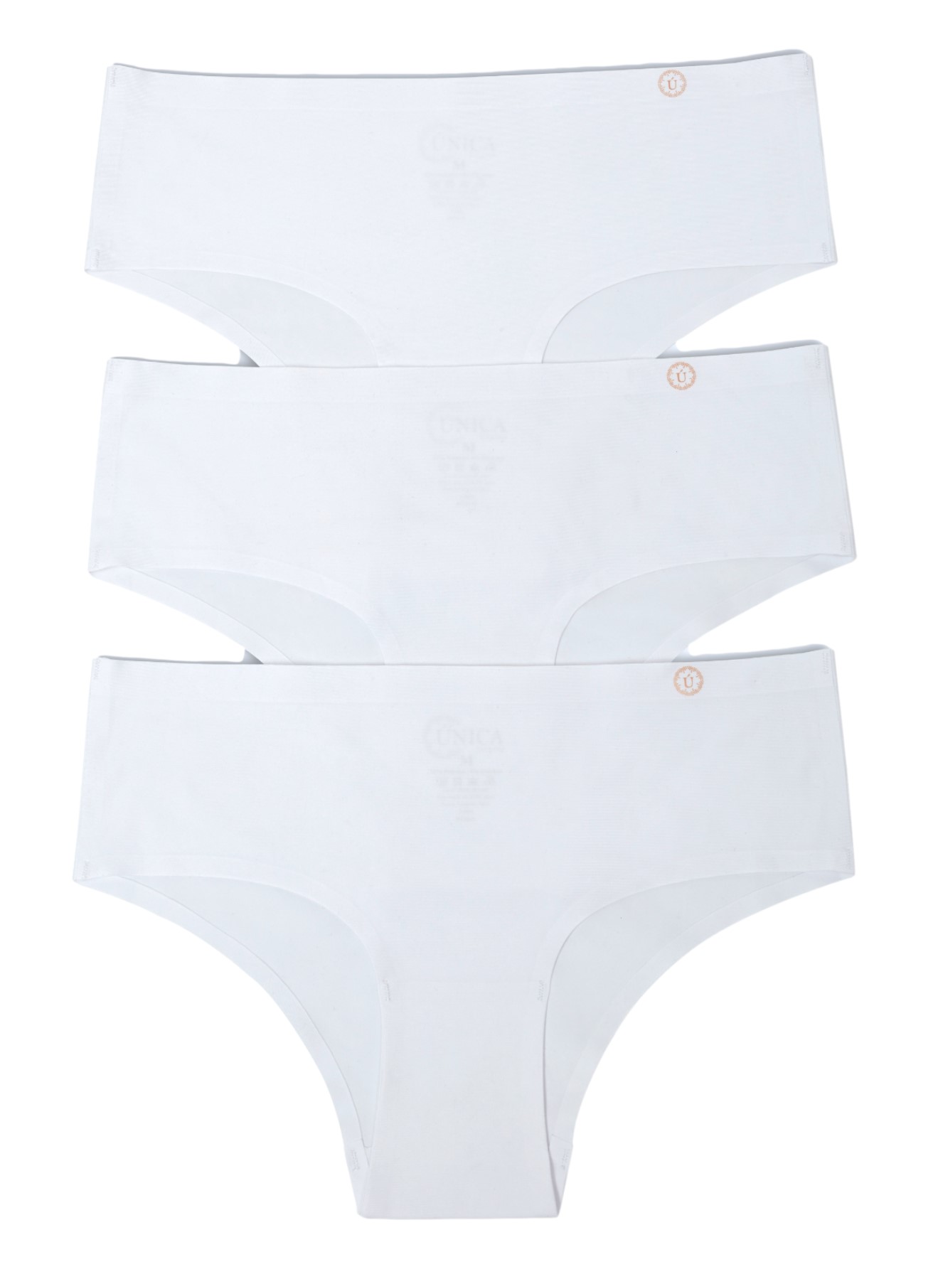 PACK X3 CALZÓN MUJER UNICA LINGERIE PANTALETA MICROFIBRA SIN DEMARCACIÓN BLANCO - 1