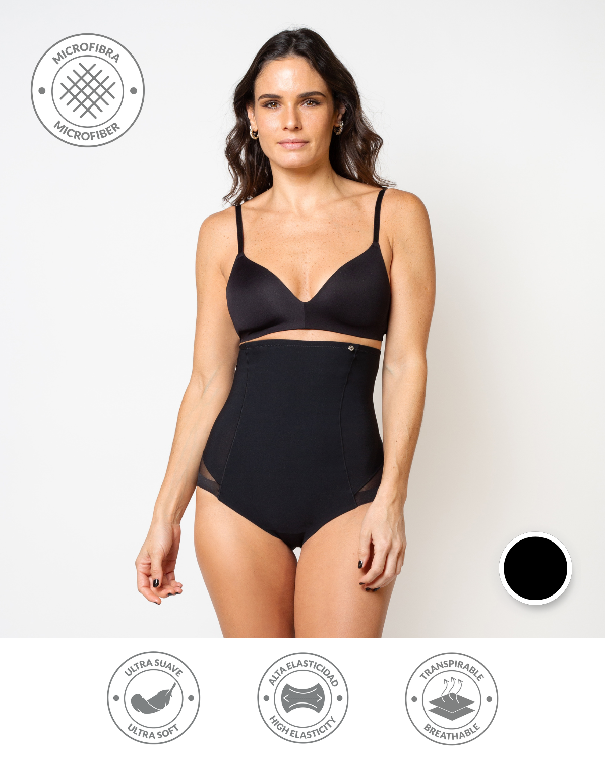 MODELADOR MICROFIBRA MUJER UNICA LINGERIE ULTRAFLEX CONTROL ALTO COMPRESIÓN FIRME SIN DEMARCACIÓN - 1