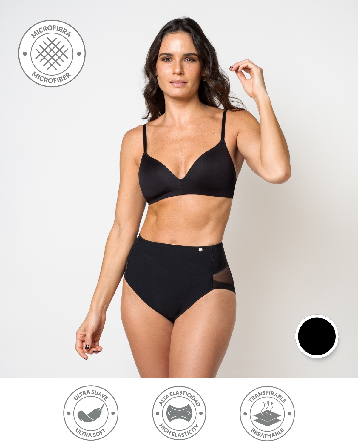 MODELADOR MICROFIBRA MUJER UNICA LINGERIE ULTRAFLEX CONTROL BAJO COMPRESIÓN MEDIA SIN DEMARCACIÓN - 1