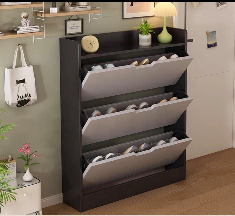 ZAPATERO MUEBLE ORGANIZADOR DE ZAPATOS PARA ENTRADA O DORMITORIO COLOR GRIS Y BLANCO - 3