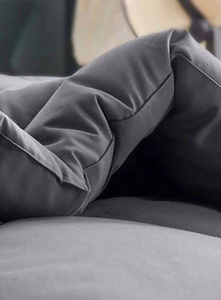 EDREDON NORDICO CON FUNDAS DE ALMOHADA SUAVE Y LIGERO 2 PLAZAS - COLOR GRIS - 2