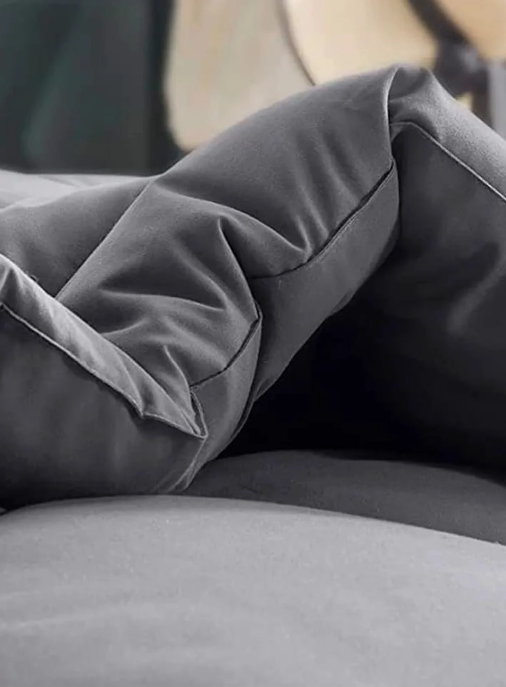 EDREDON NORDICO CON FUNDAS DE ALMOHADA SUAVE Y LIGERO KING - COLOR GRIS - 2