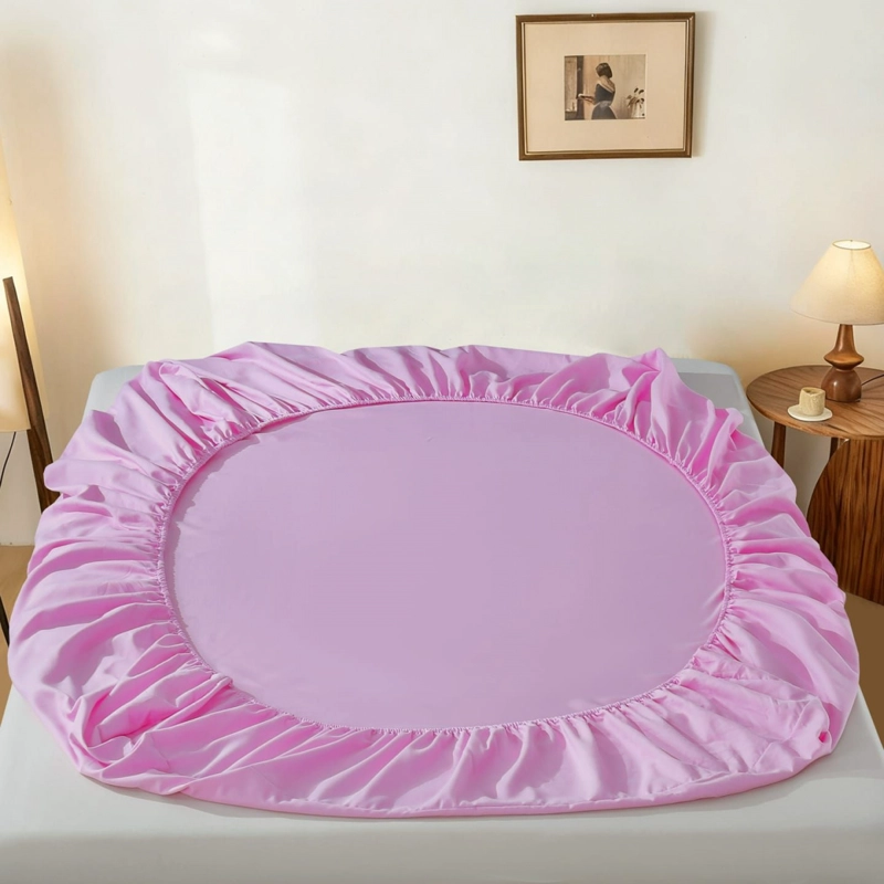 JUEGO DE SABANAS DE GENERO PLAZA Y MEDIA 800 HILOS - COLOR ROSADO - 5