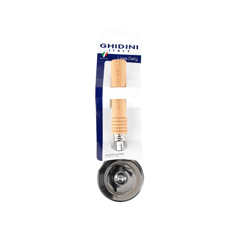 CORTADOR DE PIZZA ACERO INOX MANGO MADERA - 1