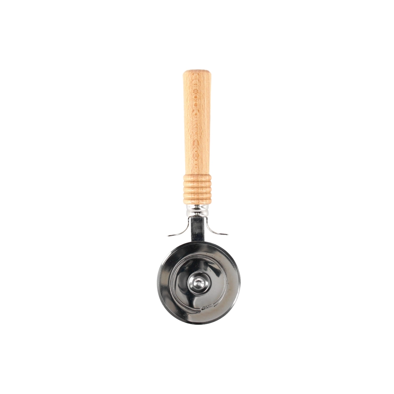 CORTADOR DE PIZZA ACERO INOX MANGO MADERA - 2