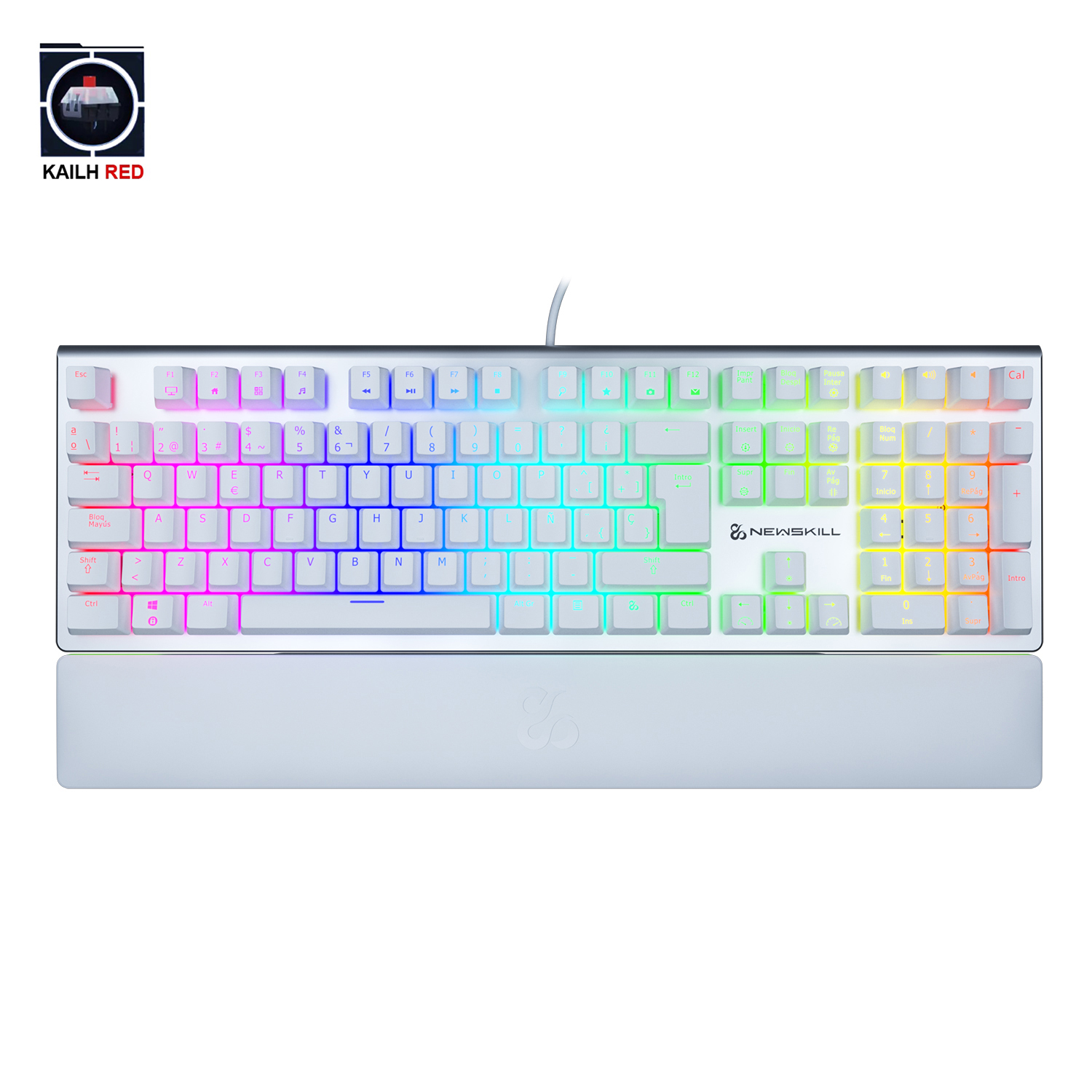 Teclado gamer windows mac os linux newskill serike ivory rgb switch