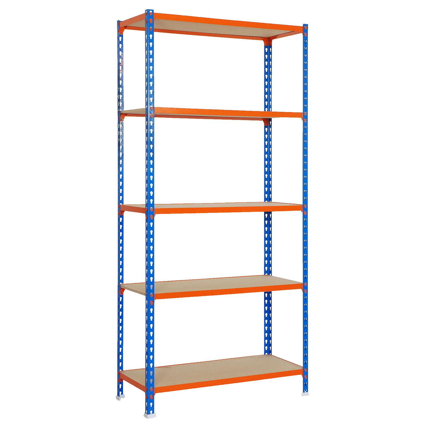ESTANTERIA MADERCLICK PLUS 5/500 AZUL/NARANJA/MADERA - 1