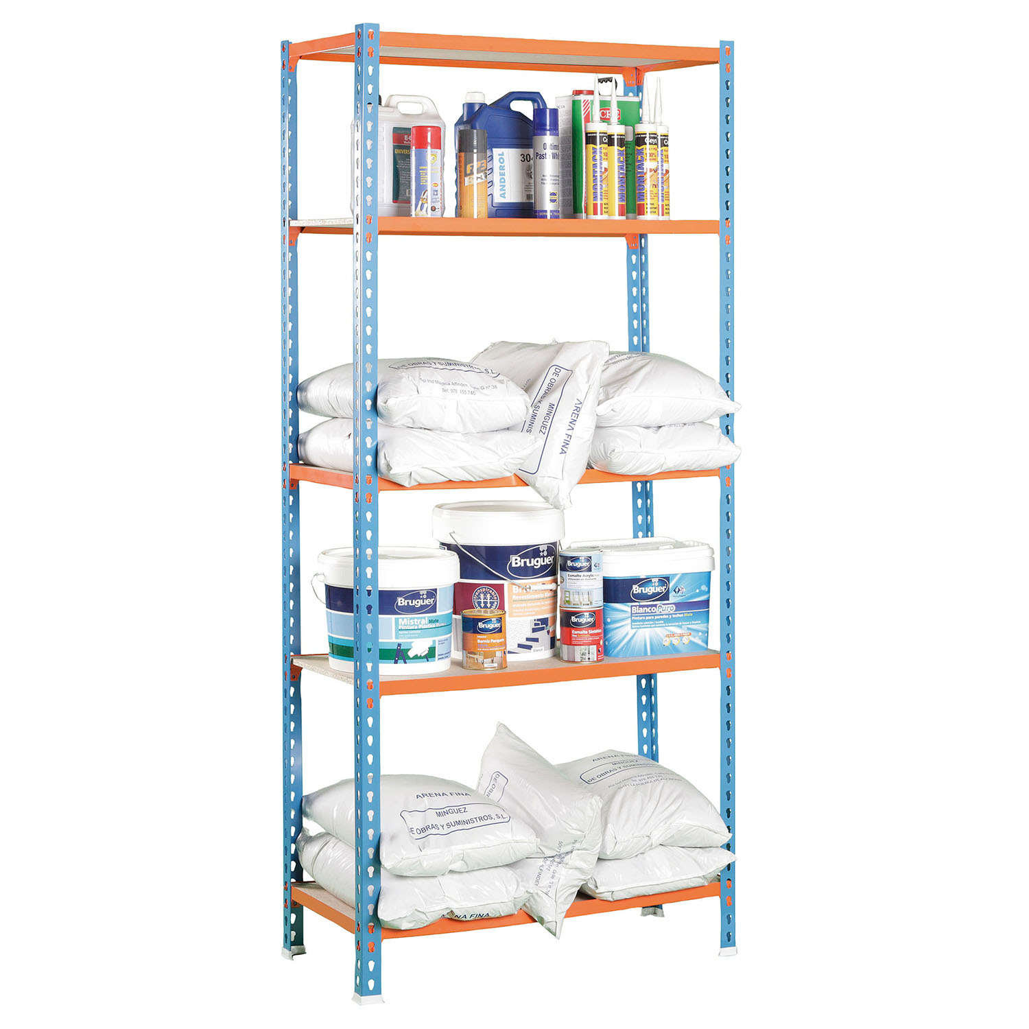 ESTANTERIA MADERCLICK PLUS 5/500 AZUL/NARANJA/MADERA - 3