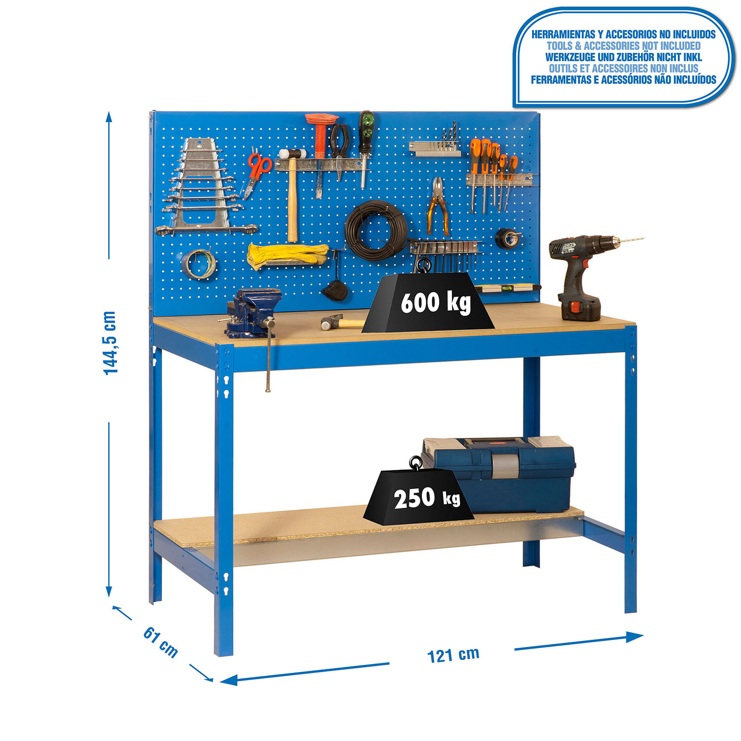 BANCO SIMONWORK BT2 1200 AZUL/MADERA - 2