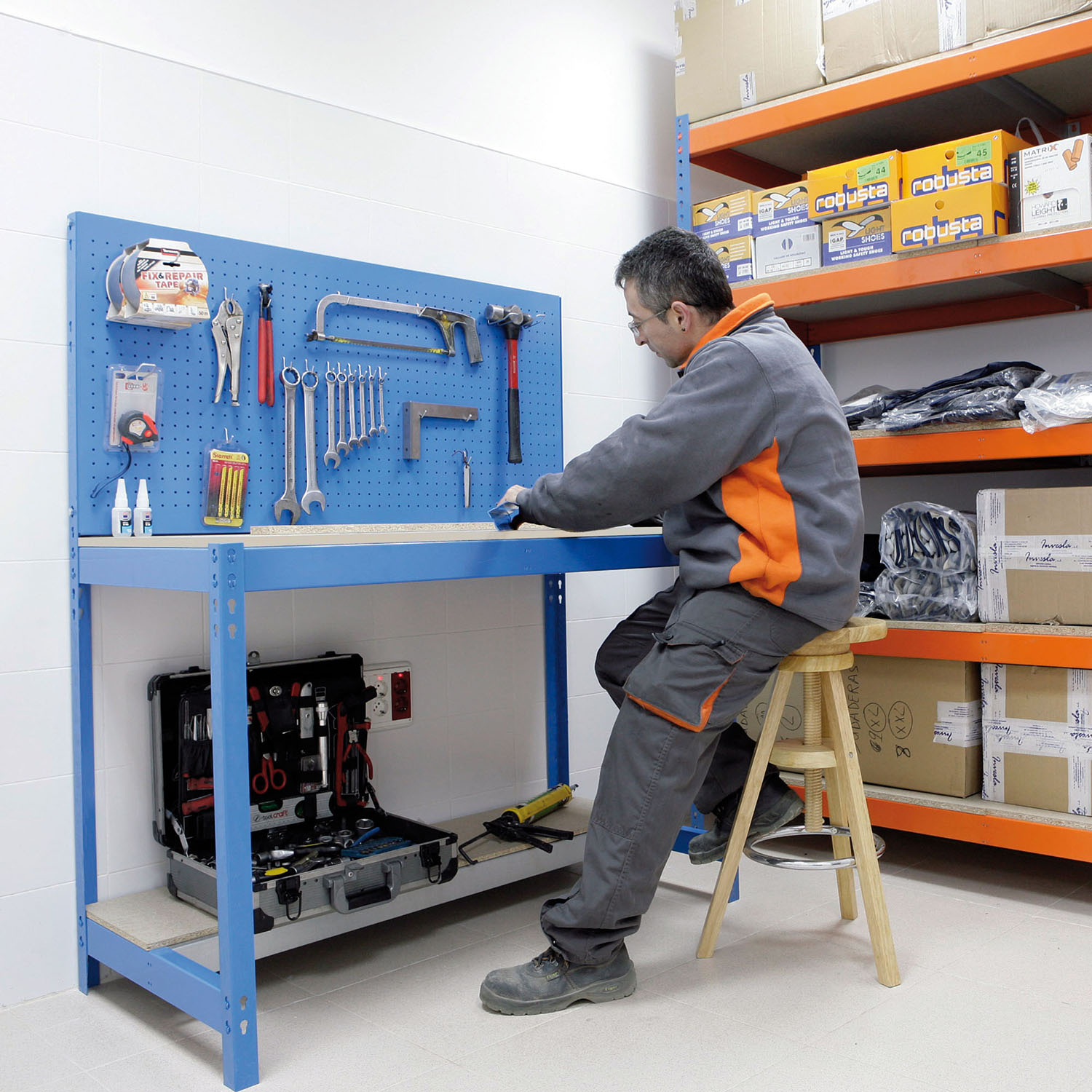 BANCO SIMONWORK BT2 1200 AZUL/MADERA - 3