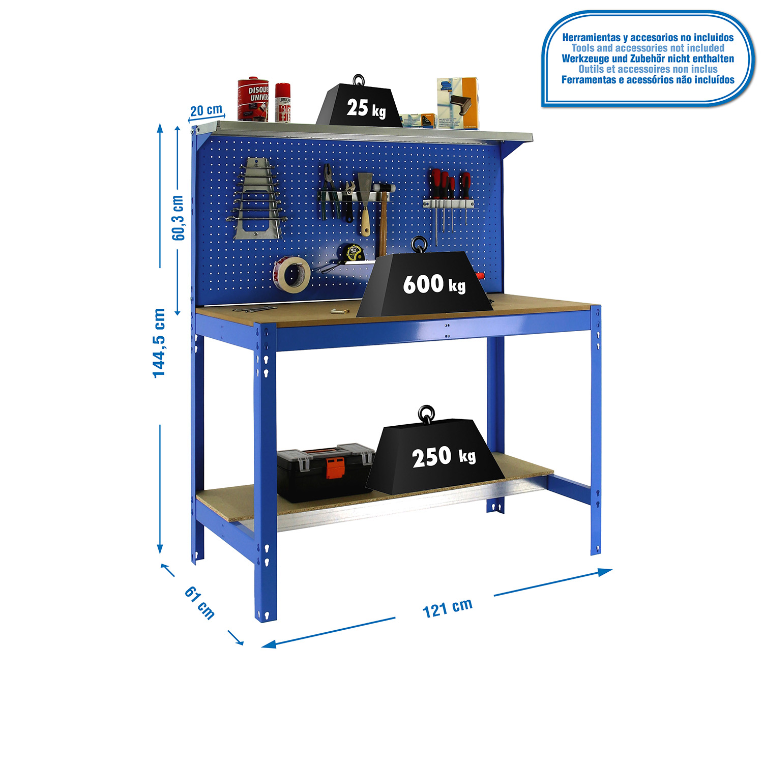 BANCO SIMONWORK BT3 1200 AZUL/MADERA - 2