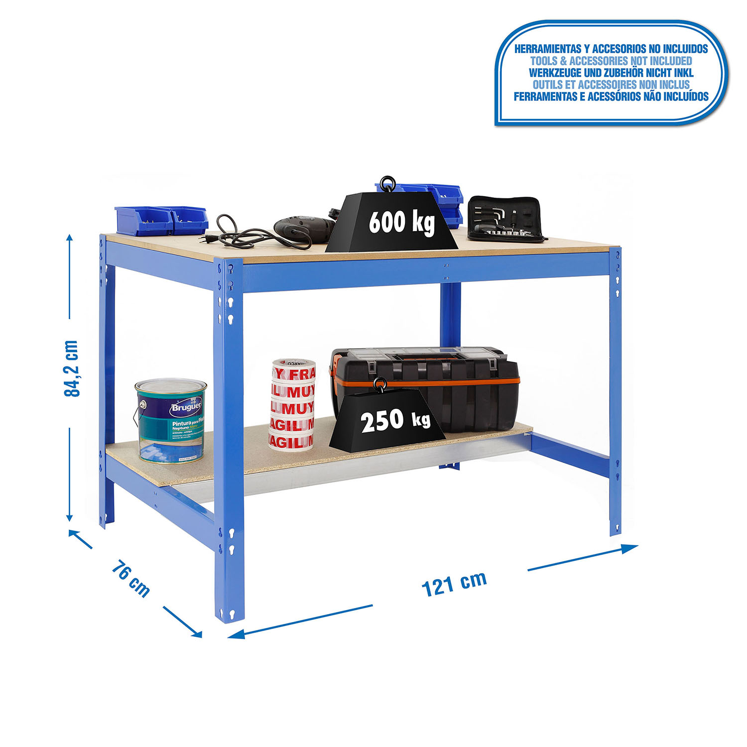 BANCO SIMONWORK BT0 1200X750 AZUL/MADERA - 2