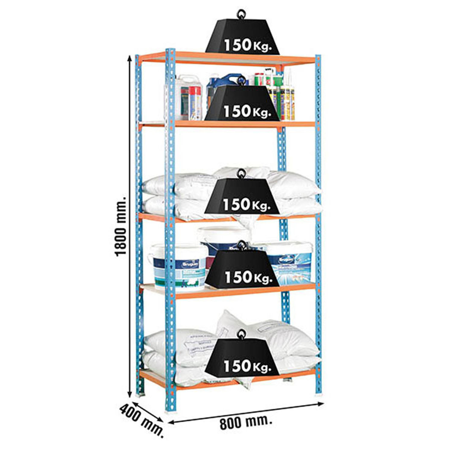 ESTANTERIA MADERCLICK MINI 5/400 AZUL/NARANJA/MADERA - 2