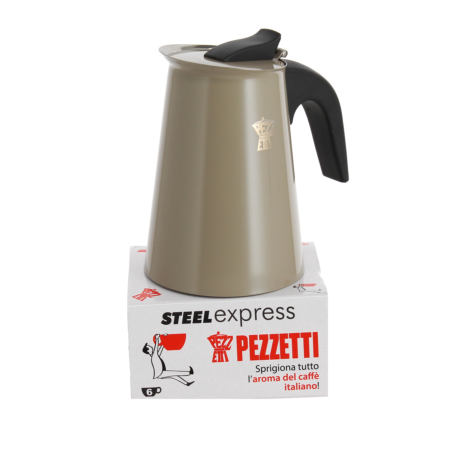 CAFETERA STEEL EXPRESS 6 TAZAS VERDE MUSGO - 1