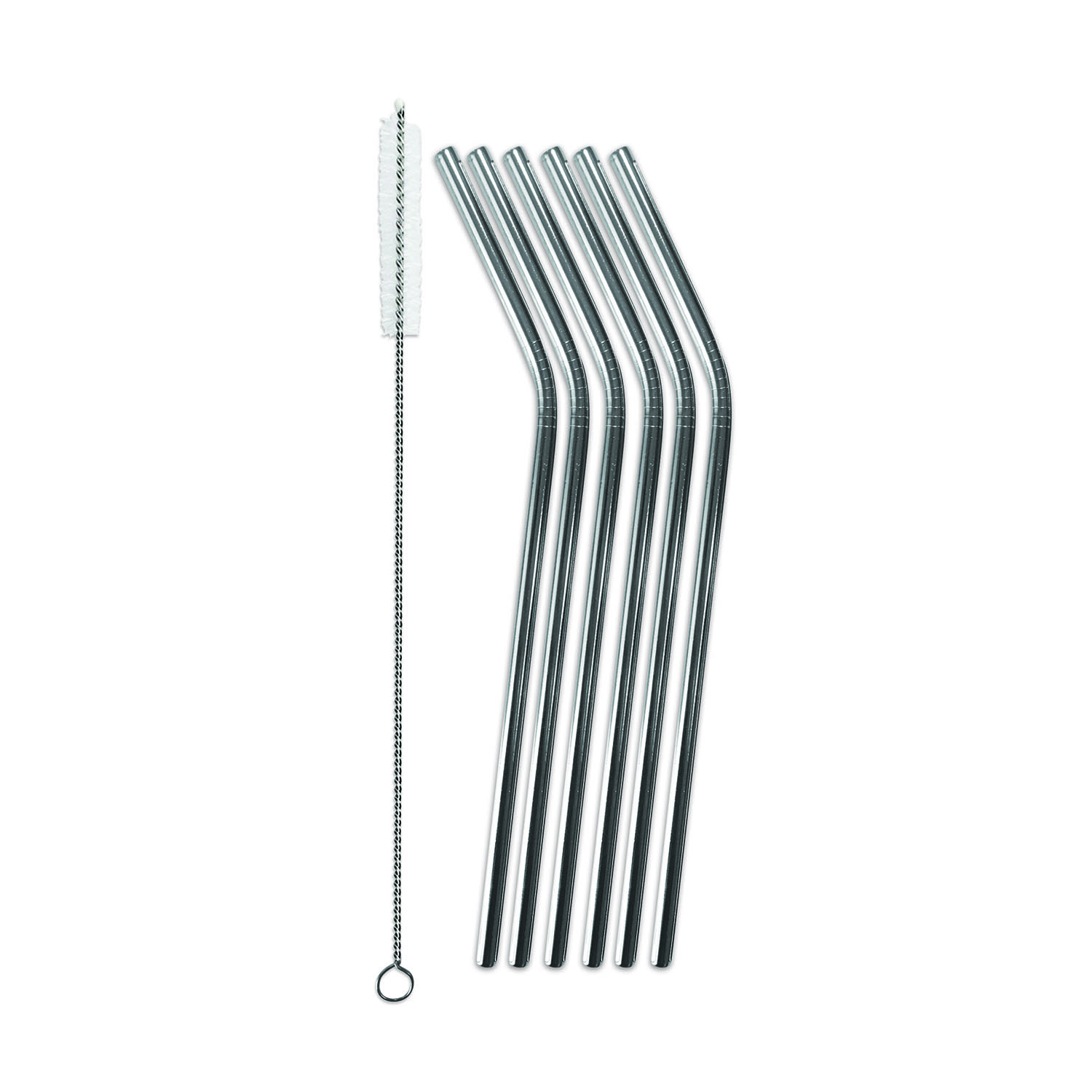 SET 6 BOMBILLAS ACERO INOX C/ CEPILLO PARA LIMPIAR - 1