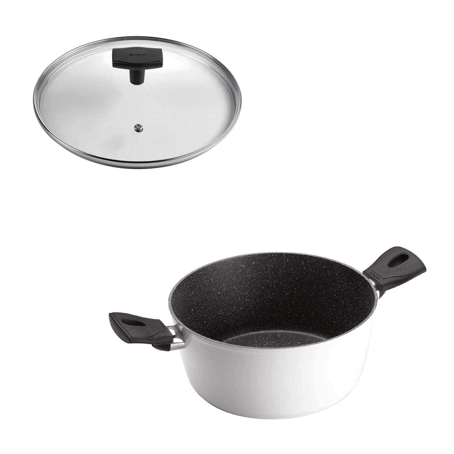 SET CACEROLA 20CM ANTIADHERENTE BLANCO CON TAPA DAILY - 1