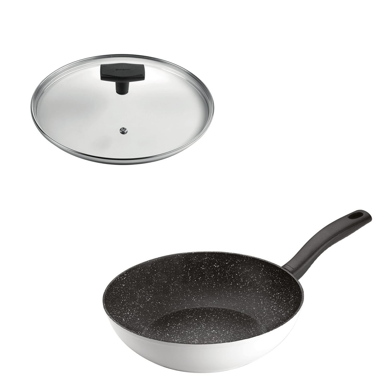 SET WOK 1 ASAS 28CM ANTIADHERENTE BLANCO CON TAPA DAILY - 1