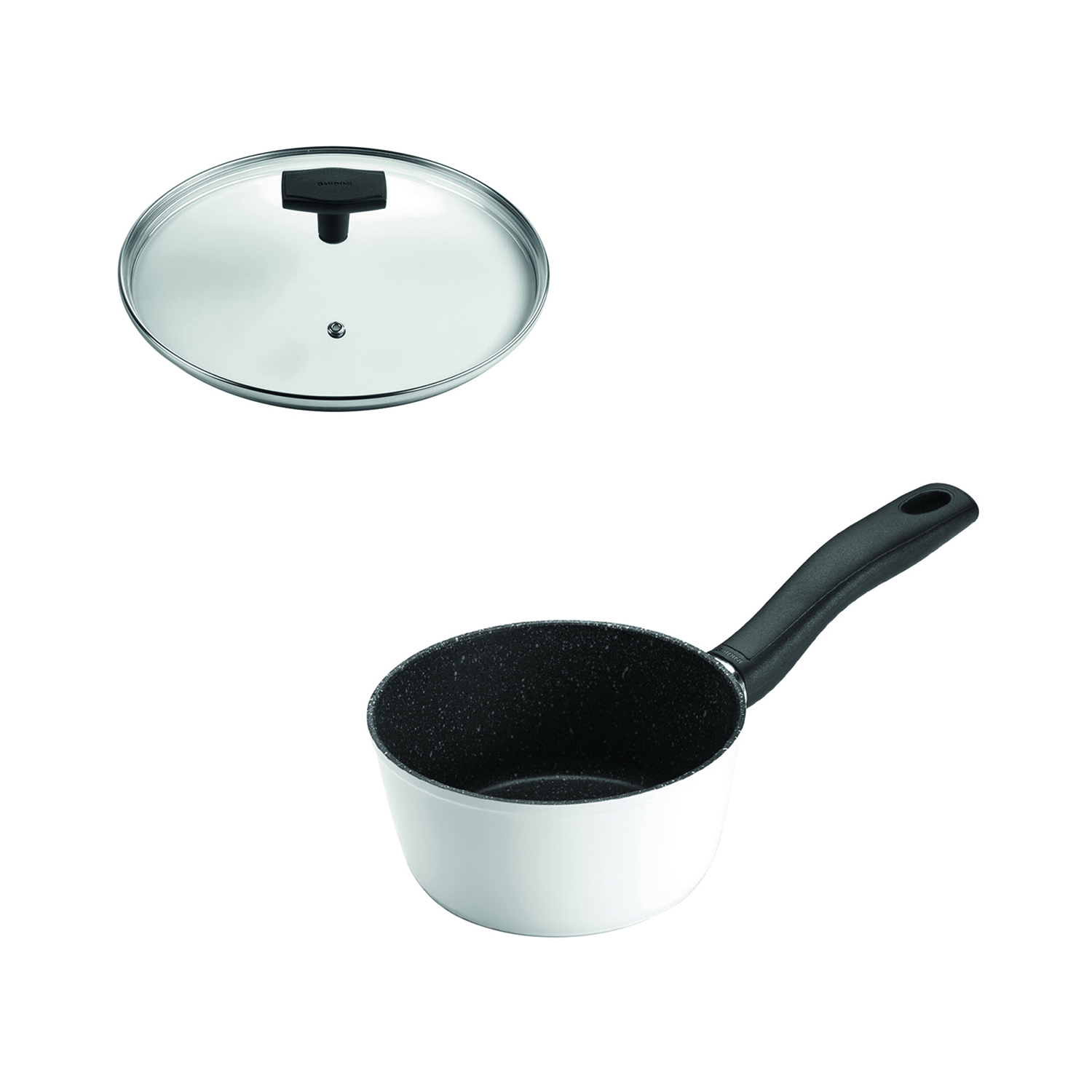 SET CACEROLA 16CM ANTIADHERENTE BLANCO CON TAPA DAILY - 1